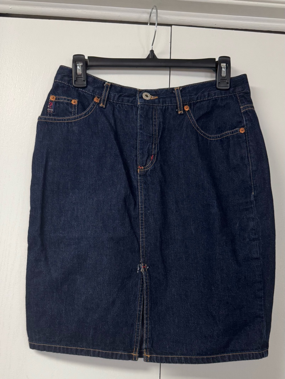 Dark wash Jeans skirt. Size 30, (us size 10-12)